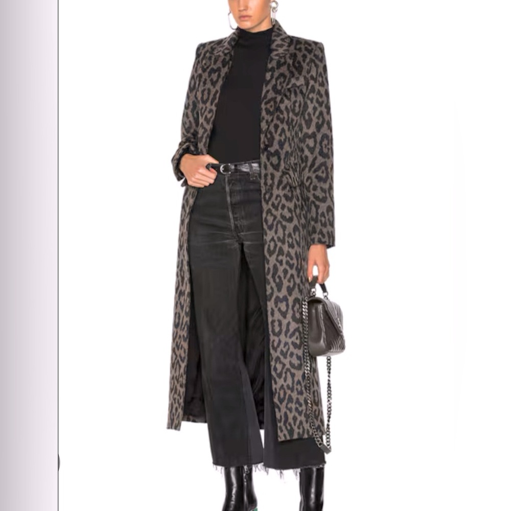 H&M long gray leopard coat. Tag is still attached never used.